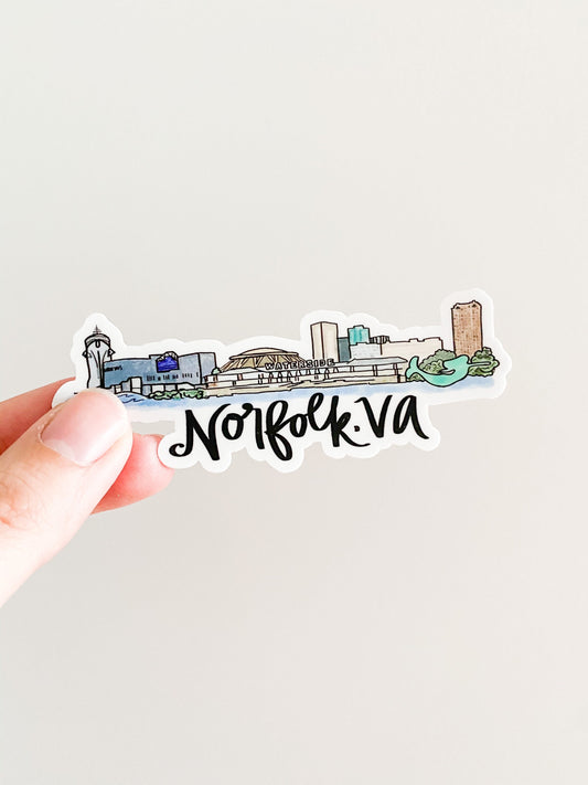 Norfolk Virginia Skyline sticker