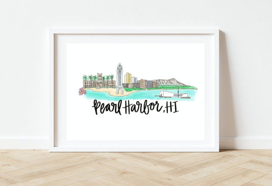 Pearl Harbor Skyline Print