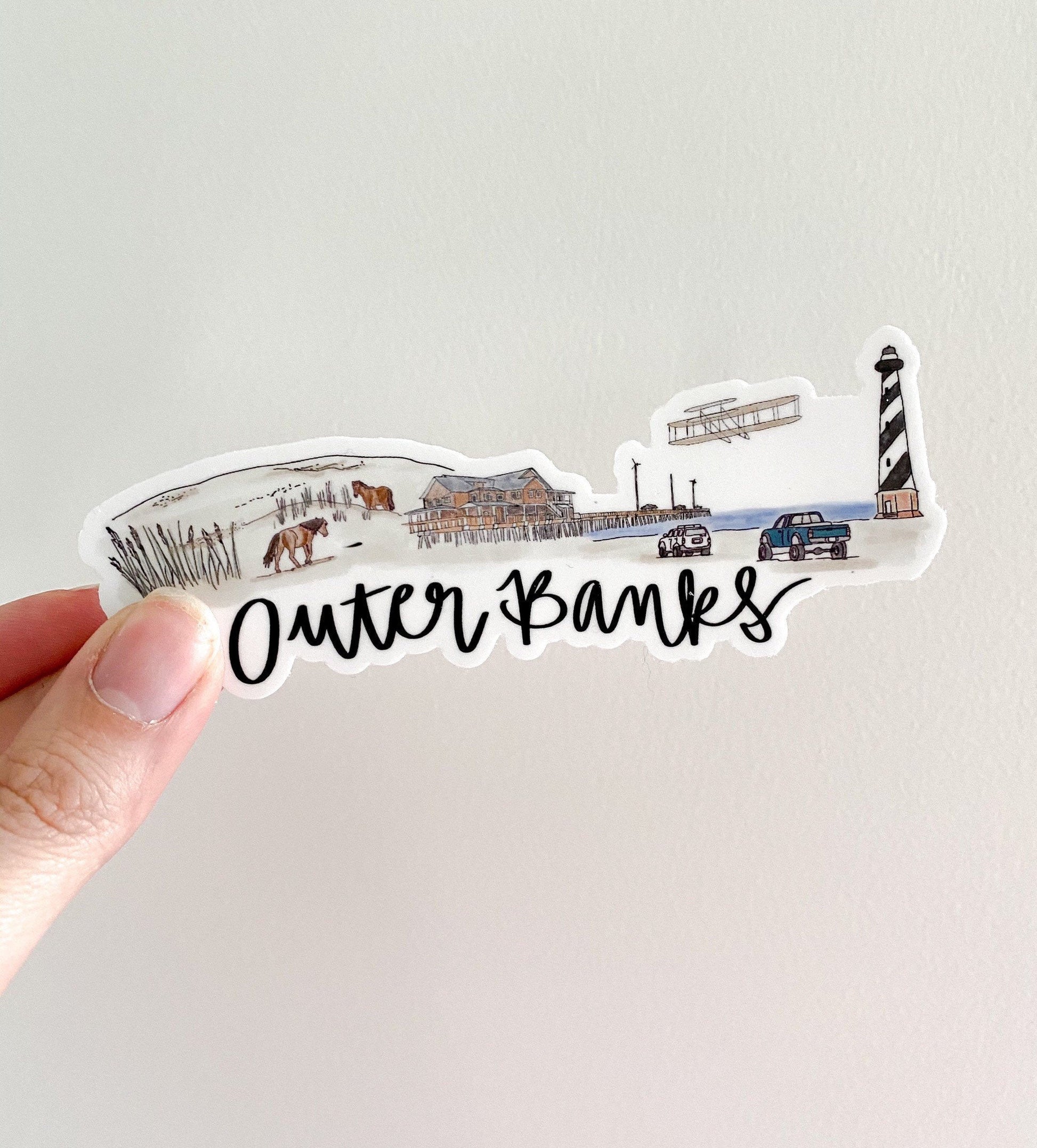 Outer Banks NC Skyline sticker