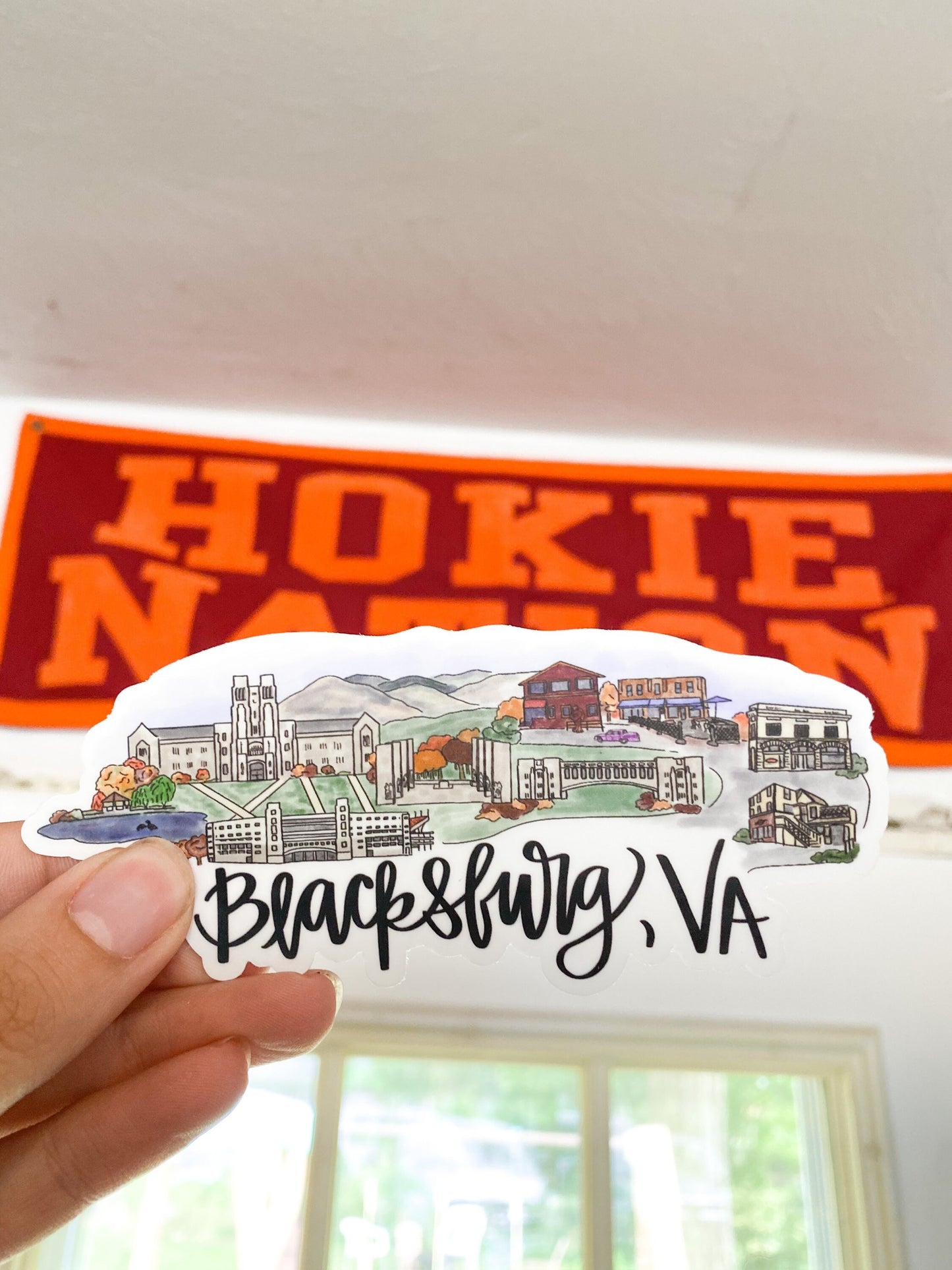Blacksburg Virginia Skyline sticker