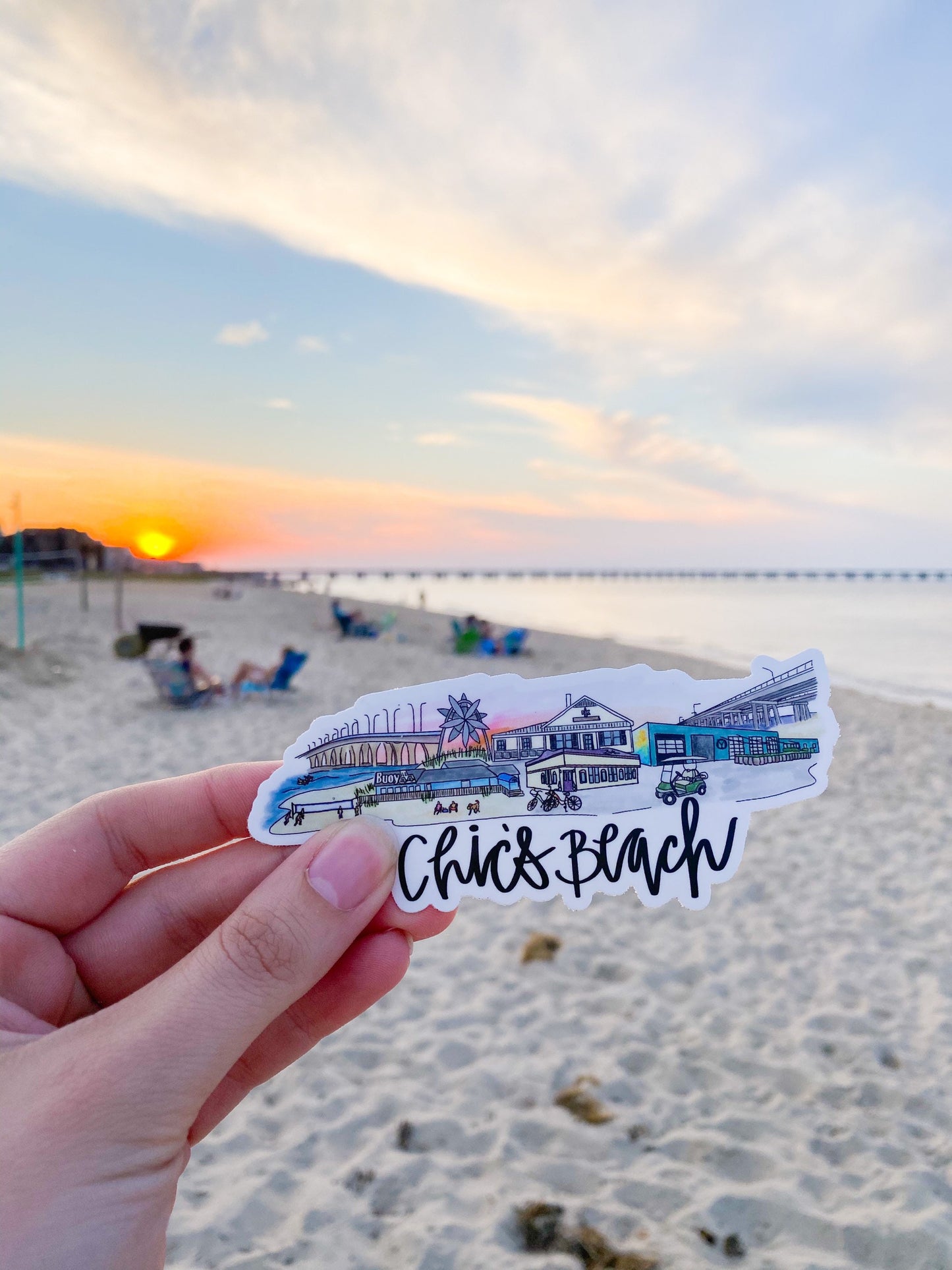 Chic’s Beach Virginia Skyline sticker