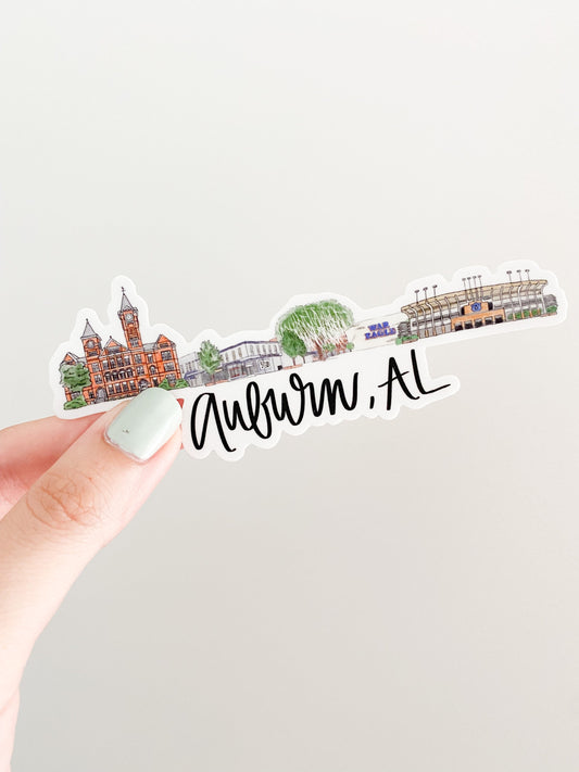 Auburn Alabama Skyline sticker