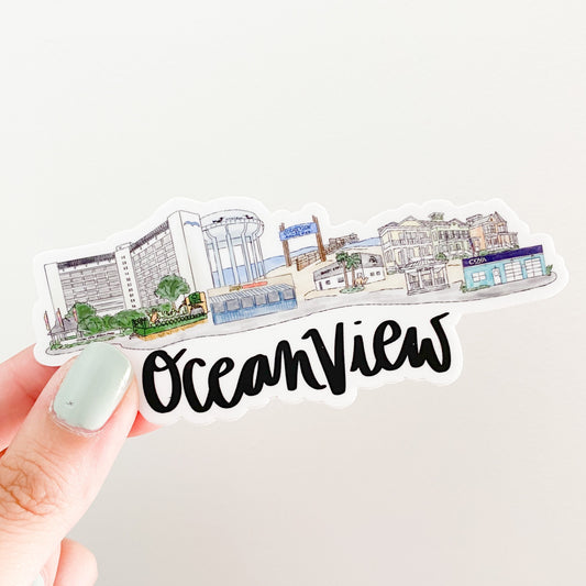 Oceanview (Norfolk) Virginia Skyline sticker