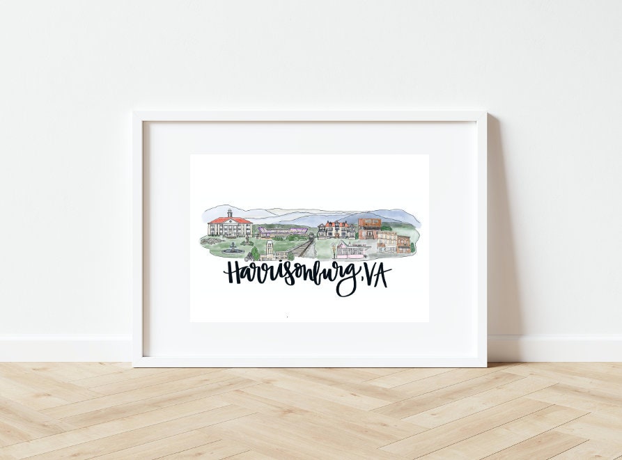 Harrisonburg Virginia Skyline Print