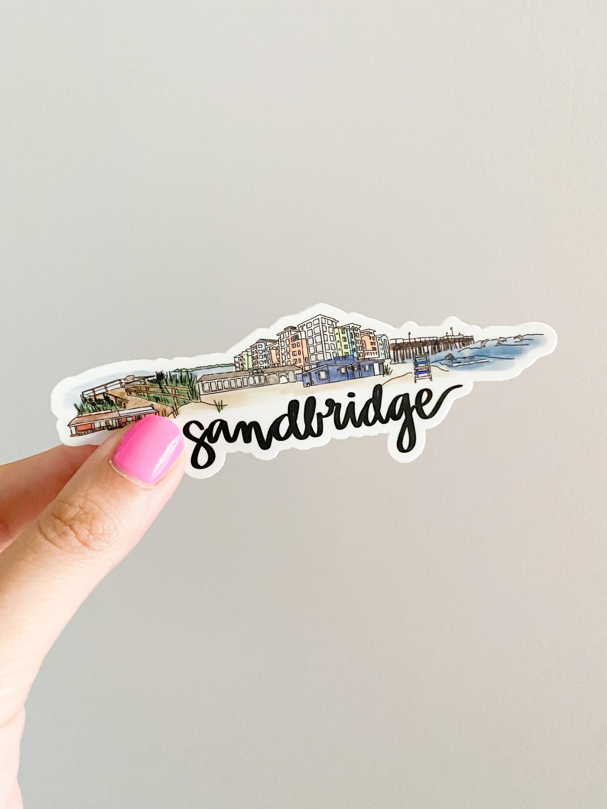 Sandbridge Sticker Sandbridge Virginia Skyline / landmark sticker – thirteenwinks