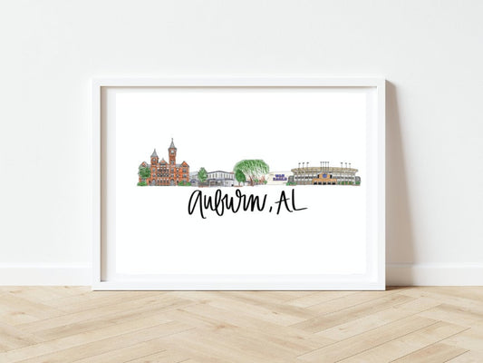 Auburn Alabama Skyline Print