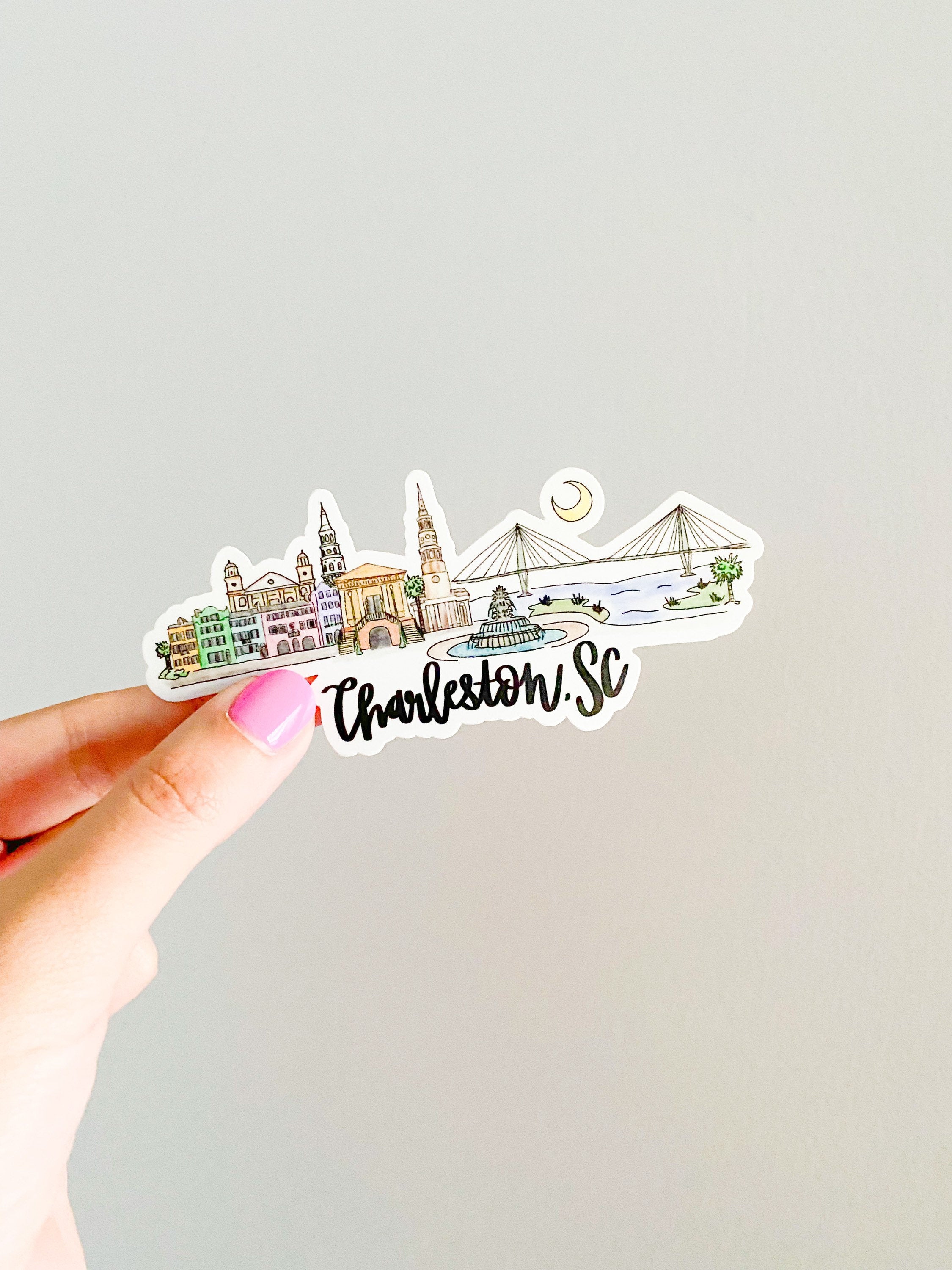 Sc Llr Sticker Charleston South Carolina Skyline sticker – thirteenwinks