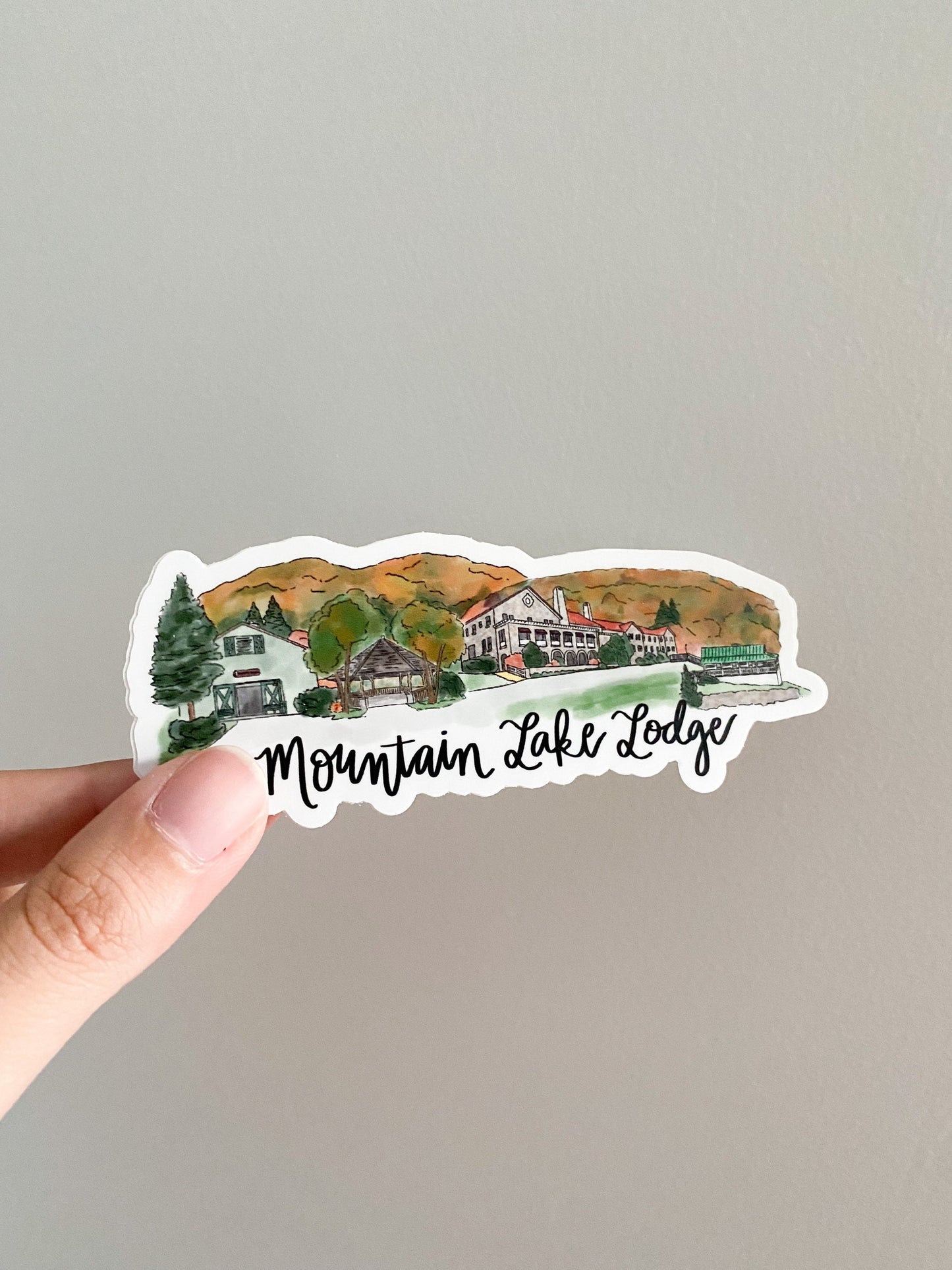 Mountain lake lodge Virginia Skyline sticker