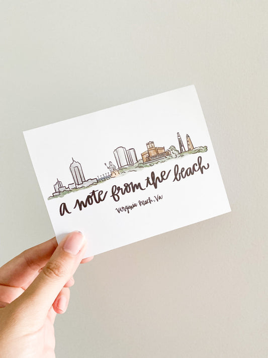 Virginia Beach greeting card -a note from the beach