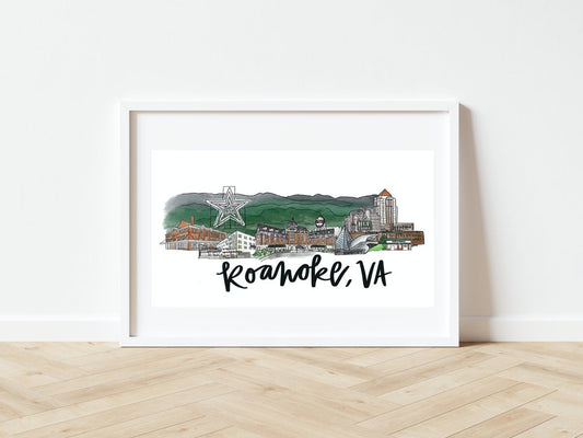 Roanoke, VA Skyline Print