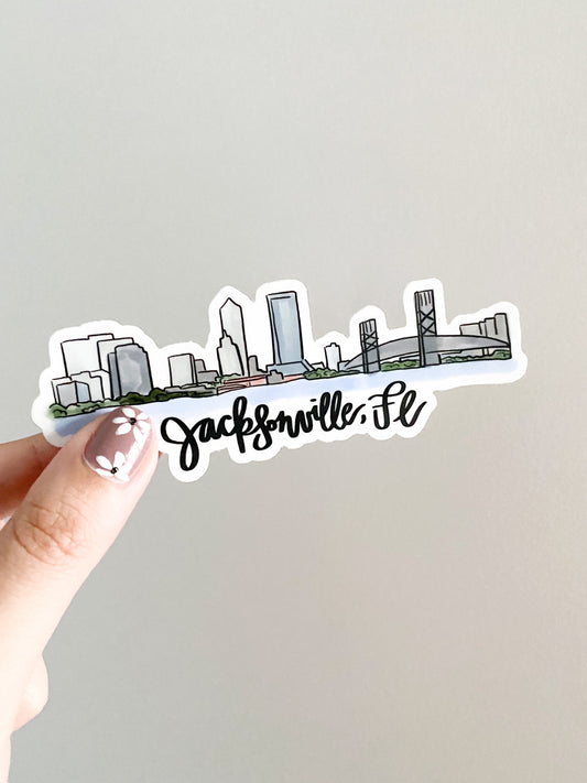 Jacksonville Florida FL Skyline sticker