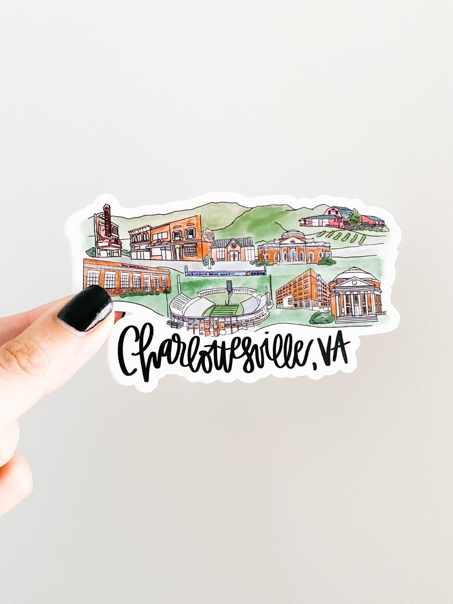 Charlottesville Virginia Skyline sticker