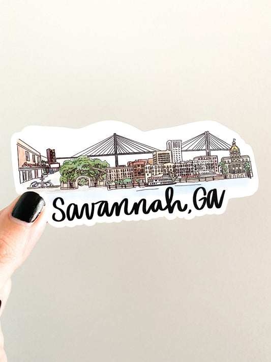 Savannah Georgia Skyline sticker