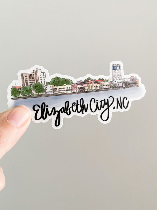Elizabeth City North Carolina Skyline sticker