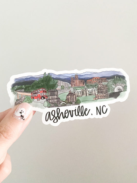 Asheville North Carolina Skyline sticker