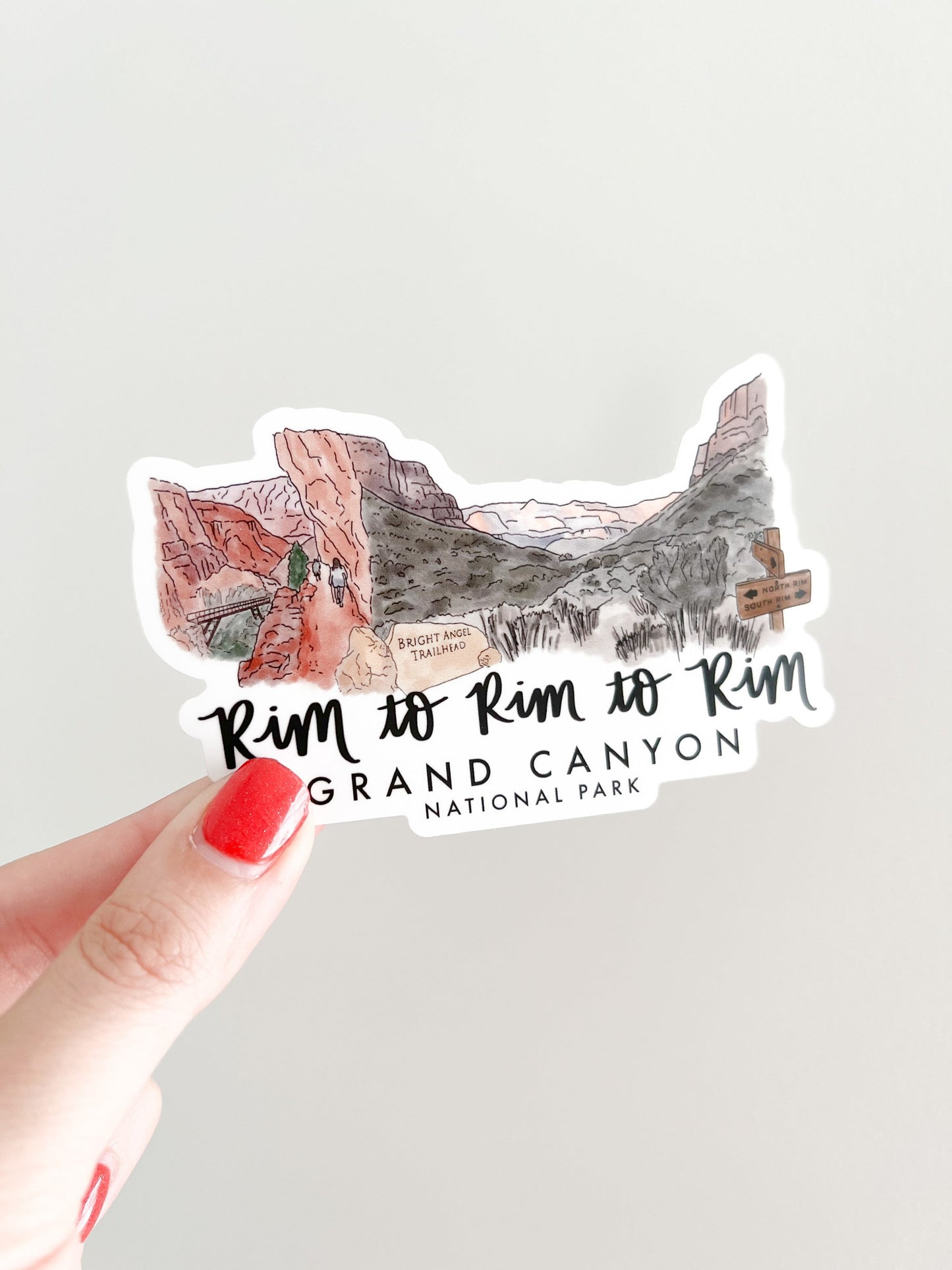 Rim to Rim Grand Canyon Skyline/landmark sticker