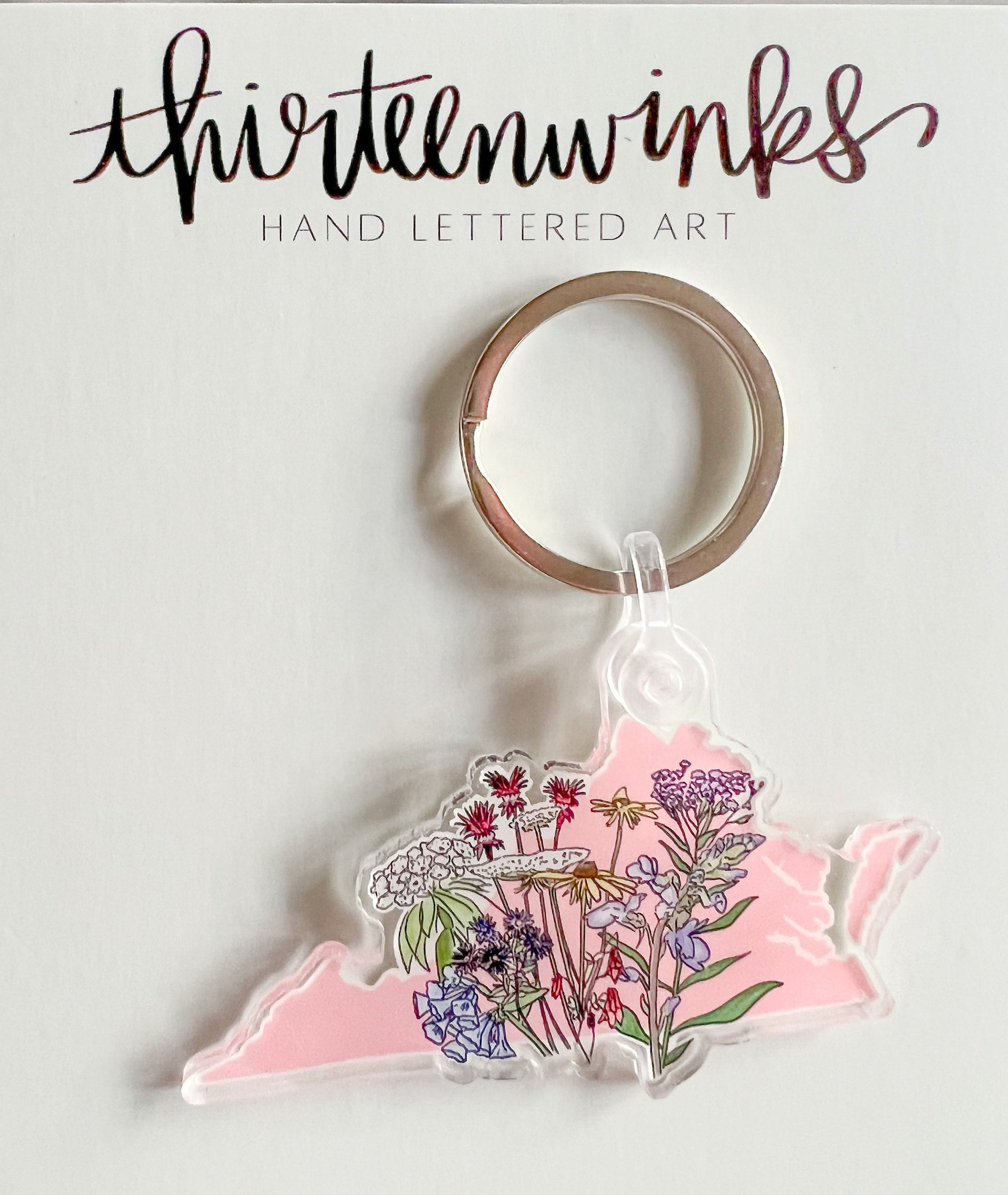 Virginia wildflower acrylic keychain