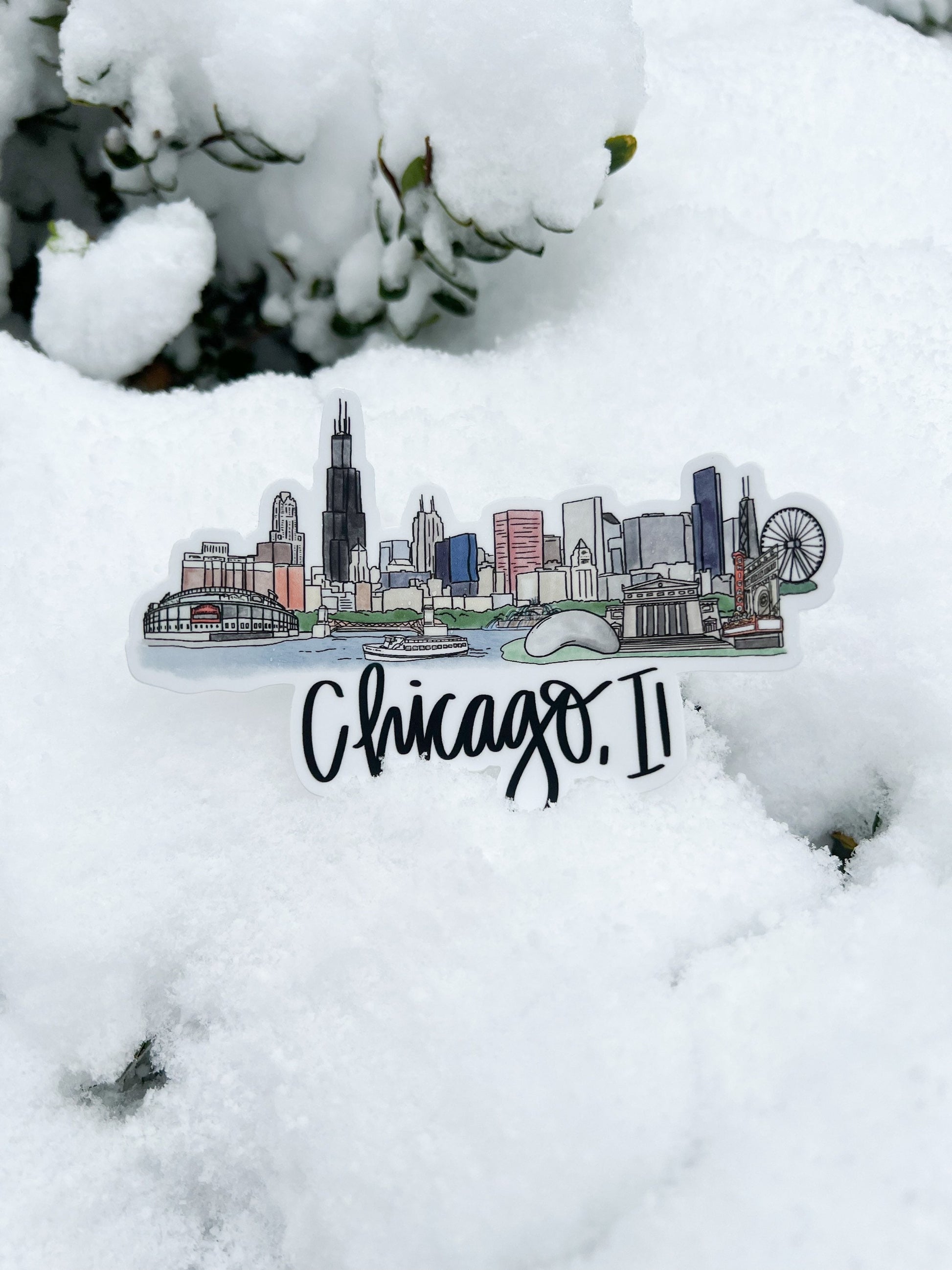Chicago IL (Illinois) Skyline sticker