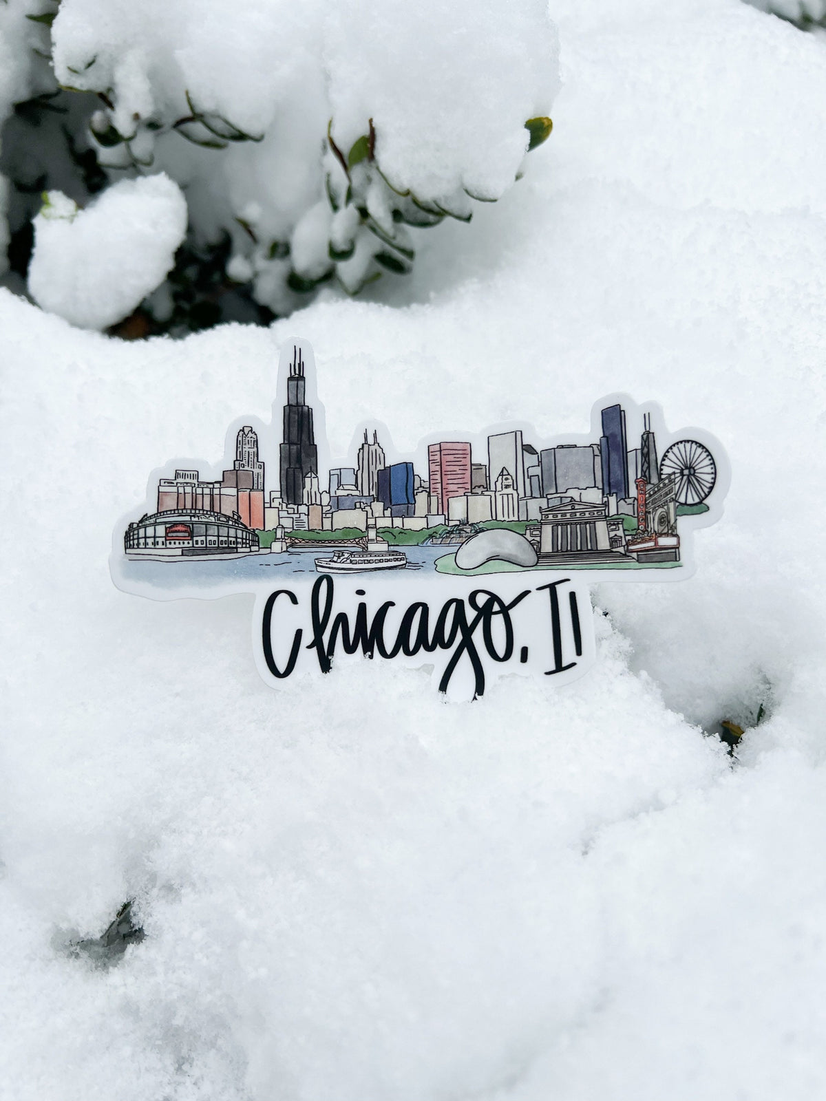 Chicago Window Sticker Chicago IL (Illinois) Skyline sticker – thirteenwinks
