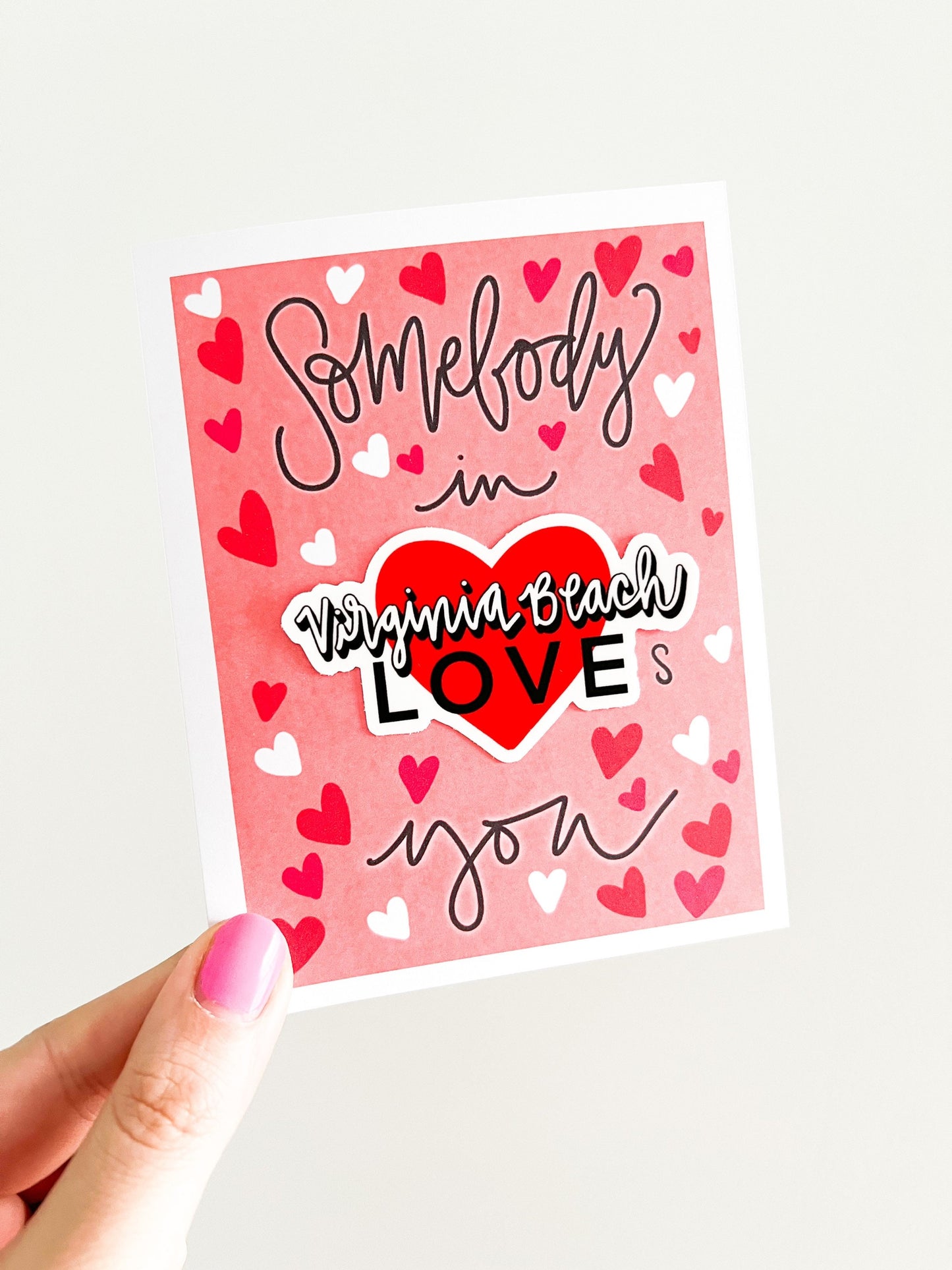 Virginia Beach LOVE greeting card - with removeable sticker