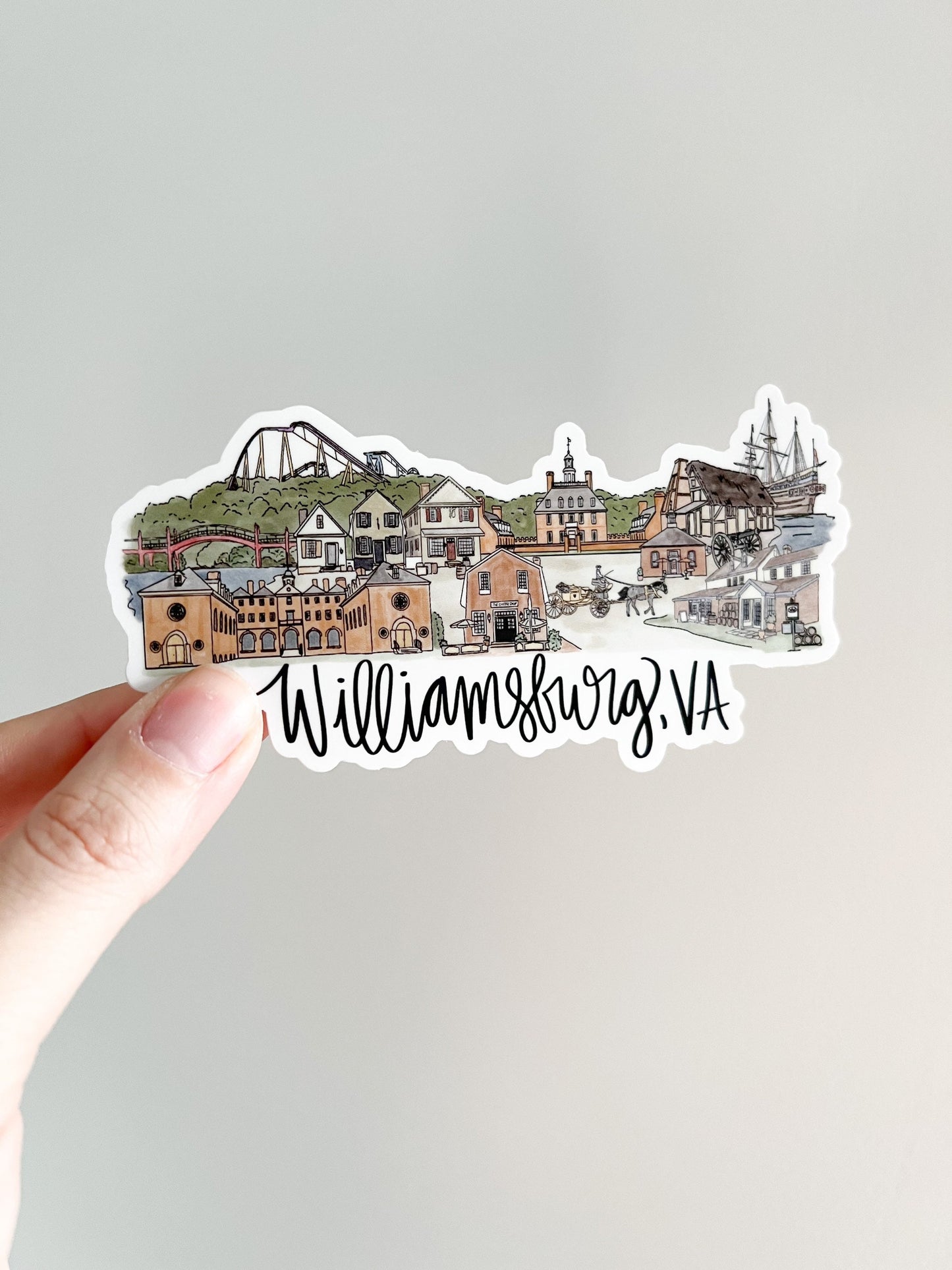 Williamsburg Virginia (VA) Skyline sticker