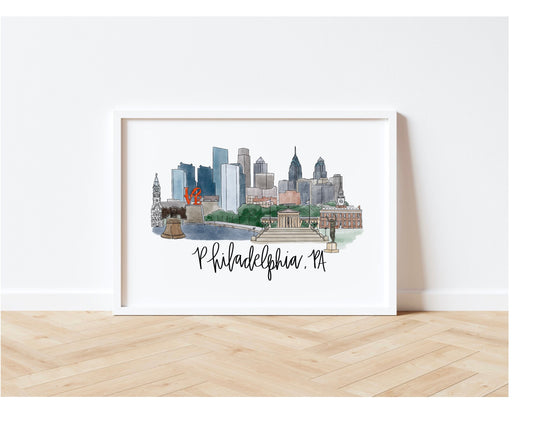 Philadelphia,PA Skyline Print