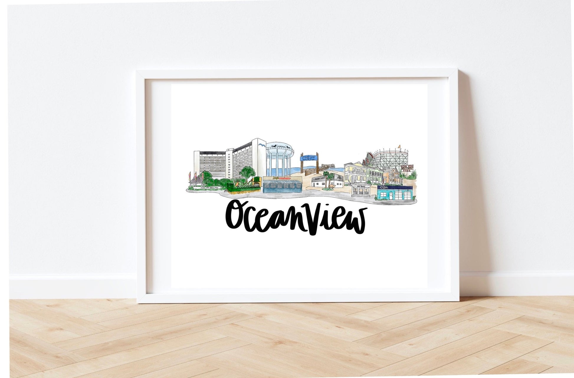 Oceanview, Norfolk Skyline Print