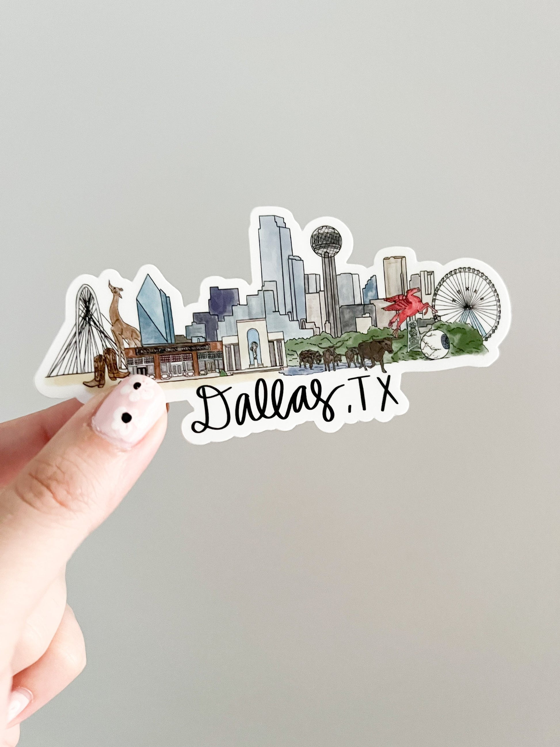 Dallas Texas TX Skyline/landmark sticker