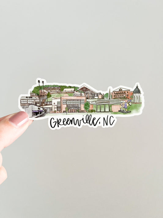 Greenville, NC - ECU - East Carolina Skyline sticker