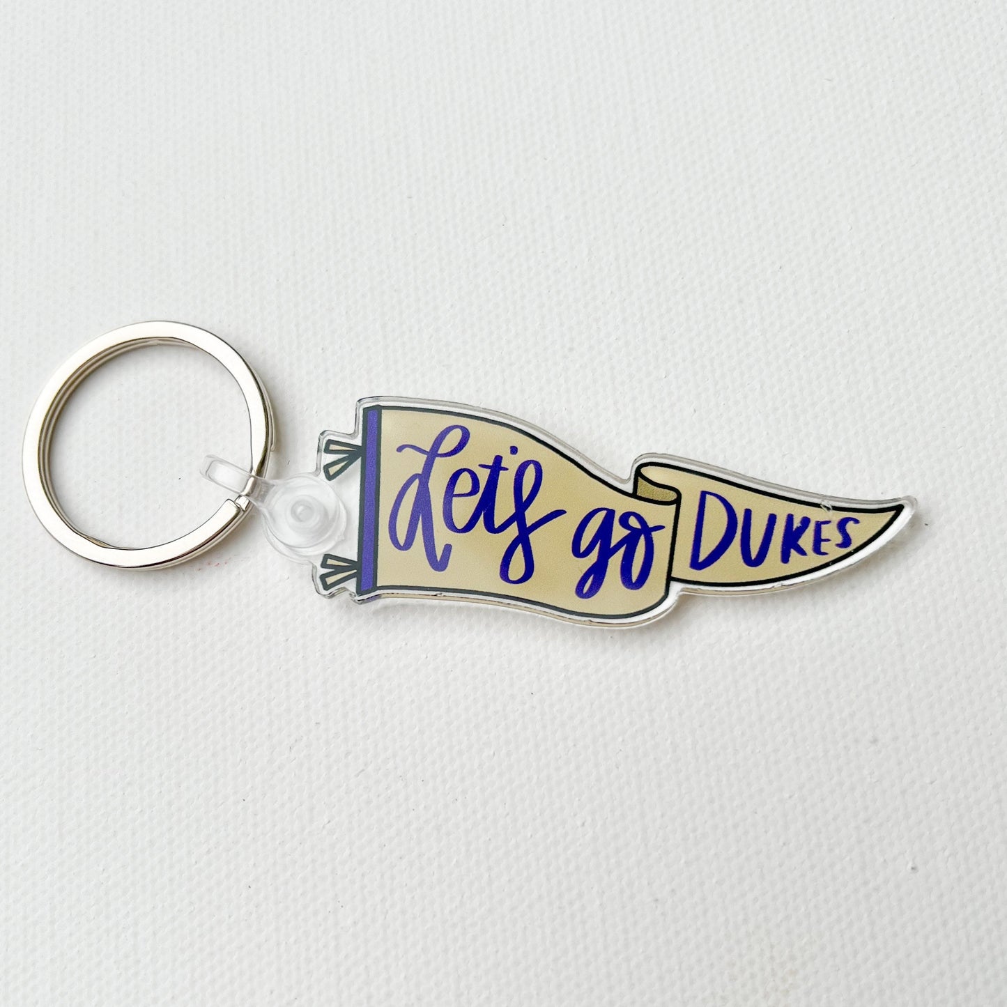 Let’s go dukes - pennant flag acrylic keychain
