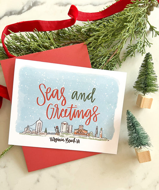 Seas and Greetings - Virginia Beach Christmas Card