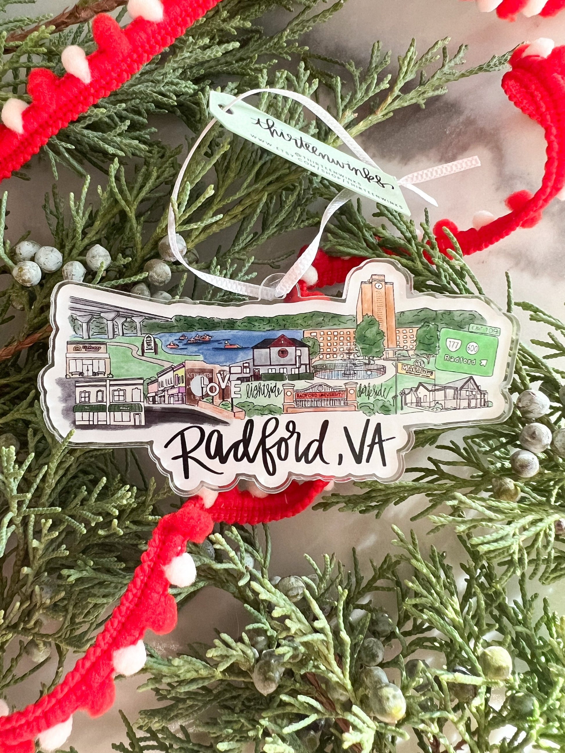 Radford VA (Virginia) acrylic ornament