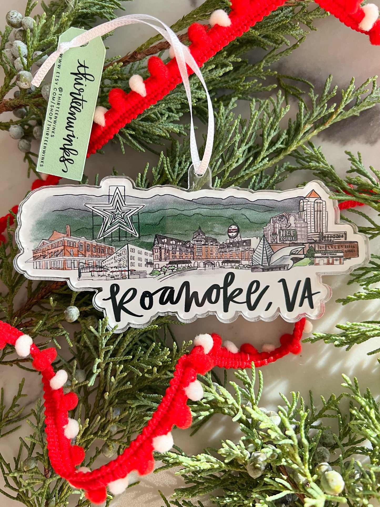 Roanoke (Virginia) acrylic ornament
