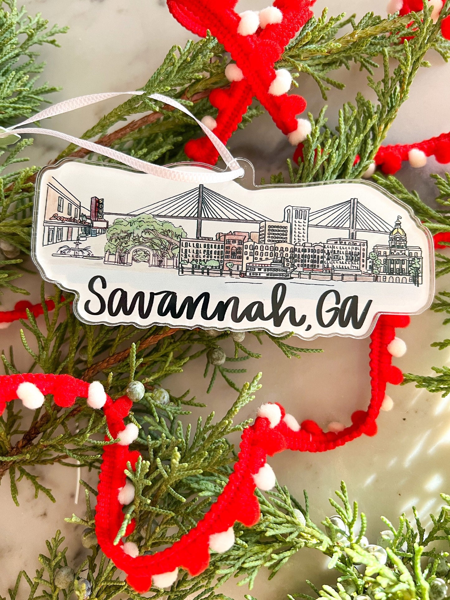 Savannah, GA (Georgia) acrylic ornament