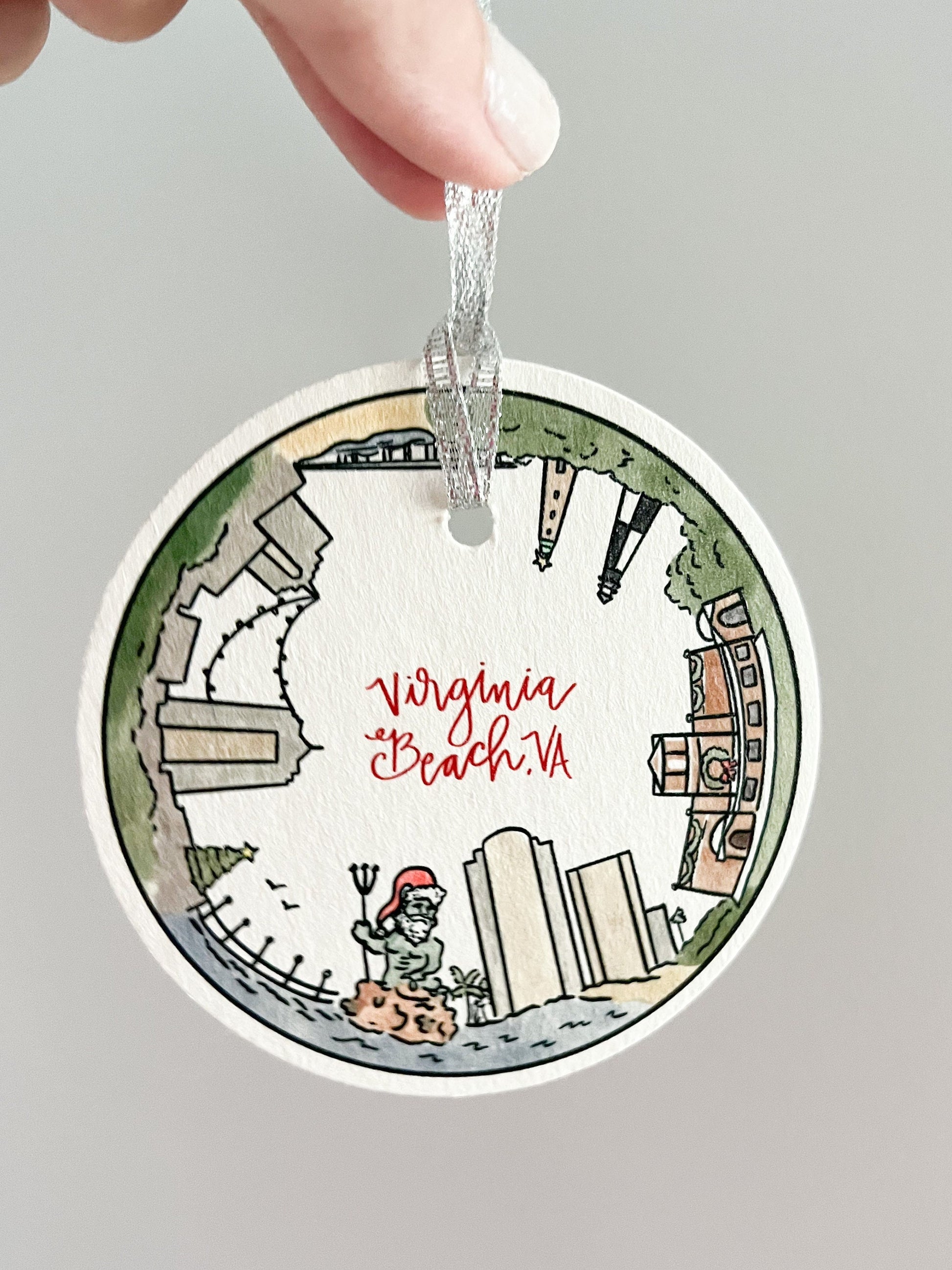 Va Beach Holiday Skyline Ornament (Virginia VA VB)