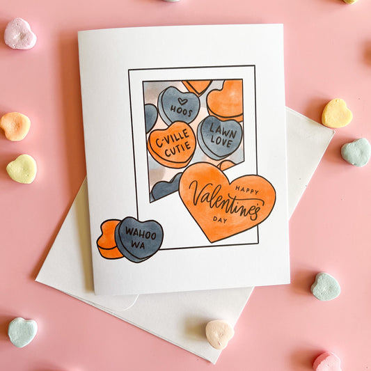 Charlottesville candy hearts - Valentine’s Day card - UVA - Virginia