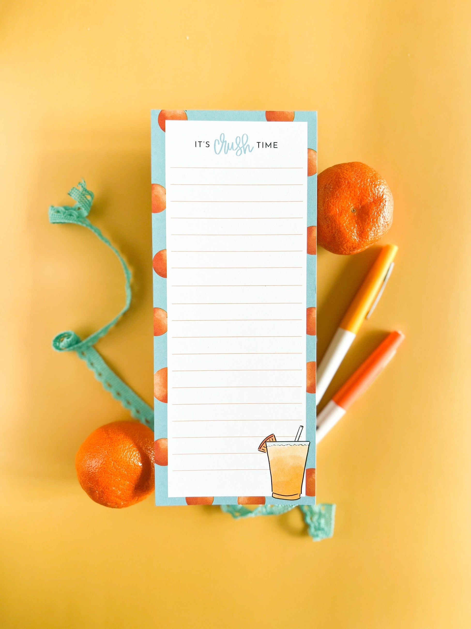 It’s crush time -orange crush notepad - to do list - cute drink notepad