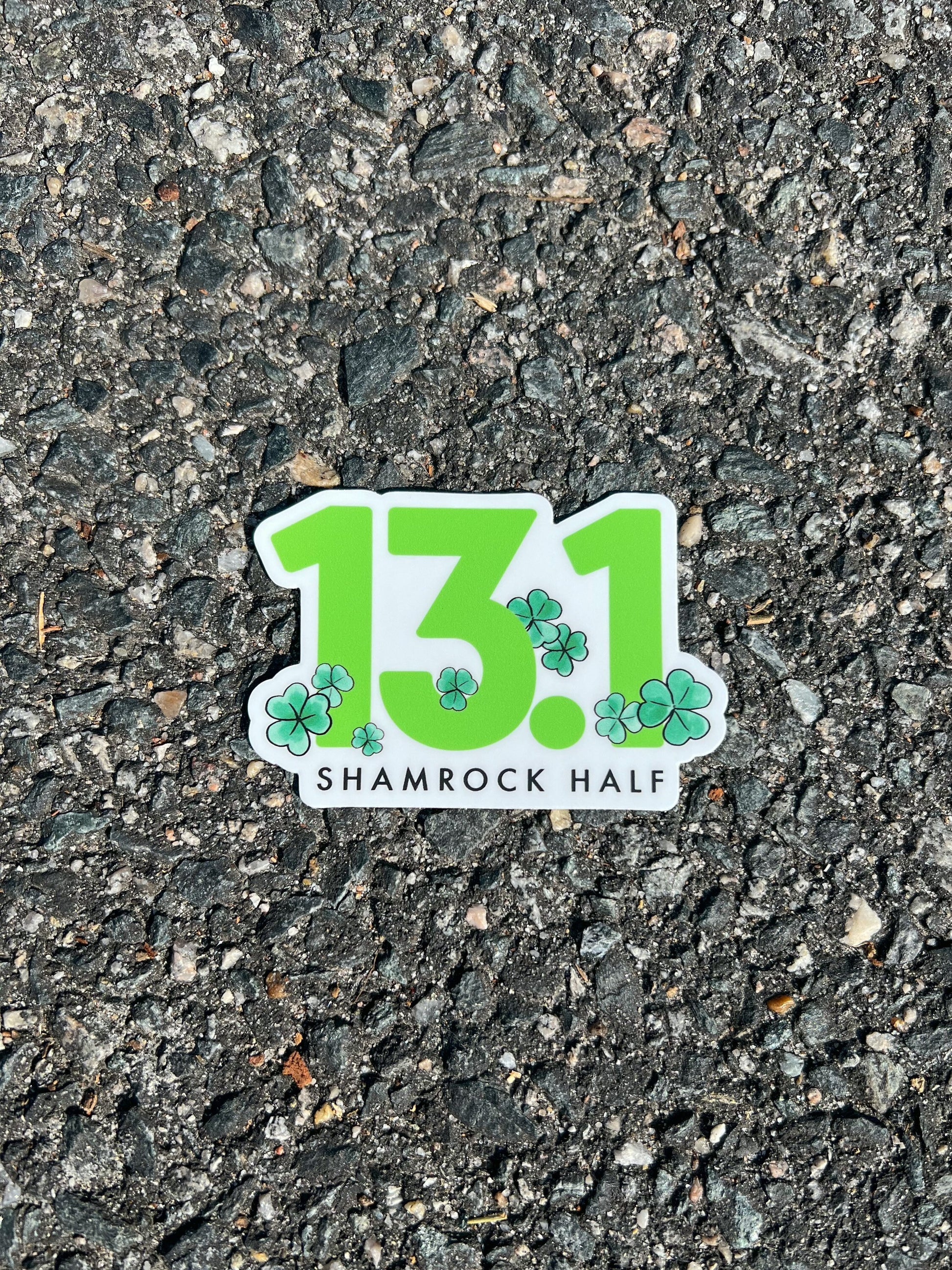 Shamrock half marathon sticker - 13.1 -Virginia Beach , runner sticker, race sticker