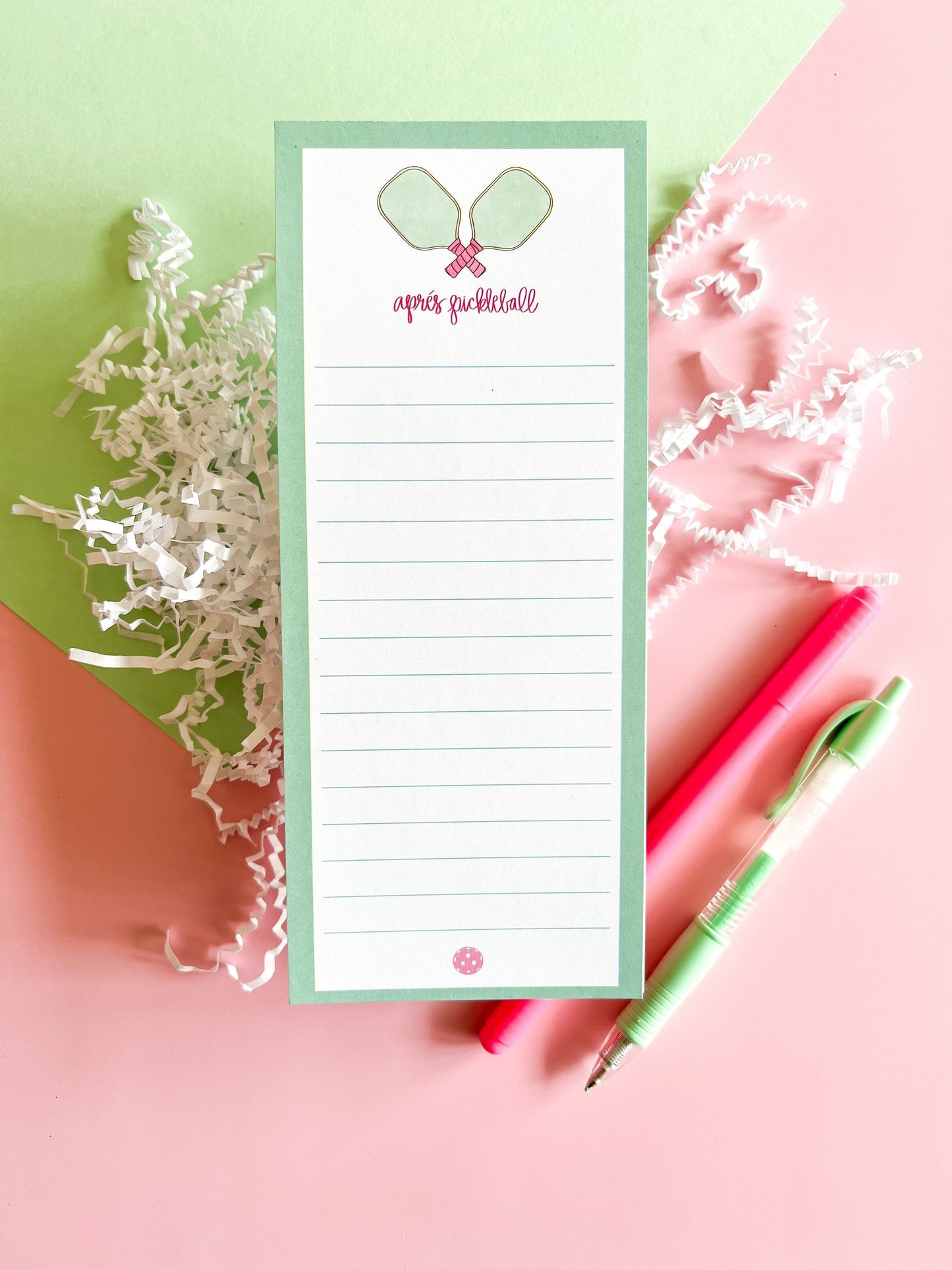 Apres Pickleball -pickleball notepad - to do list - pickle ball gift