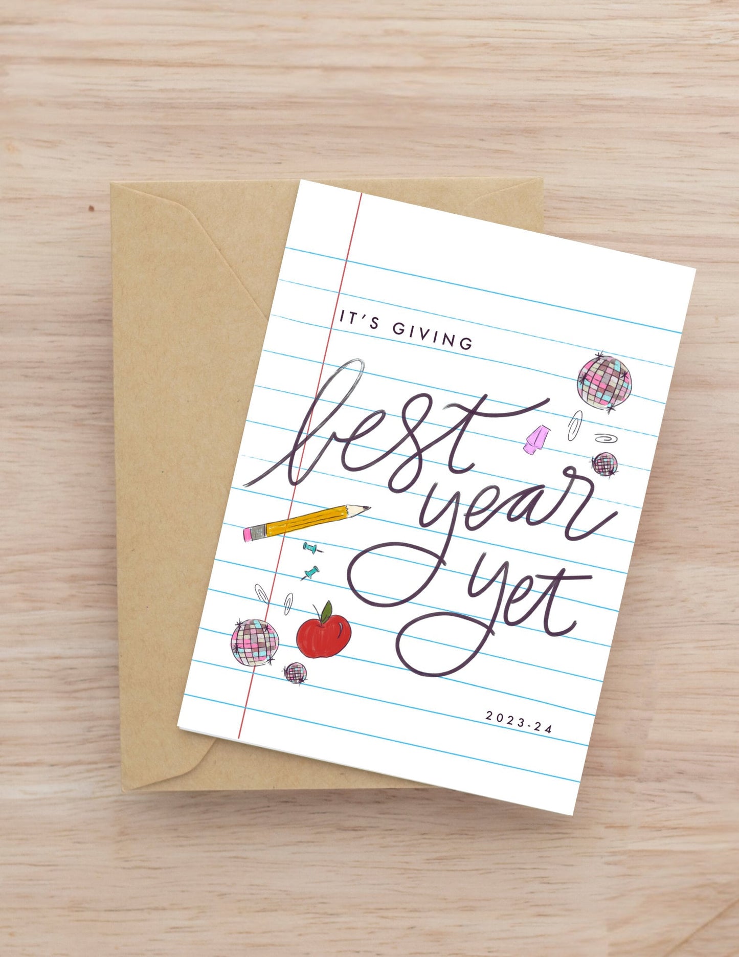 It's giving Best Year Yet back to school teacher greeting card