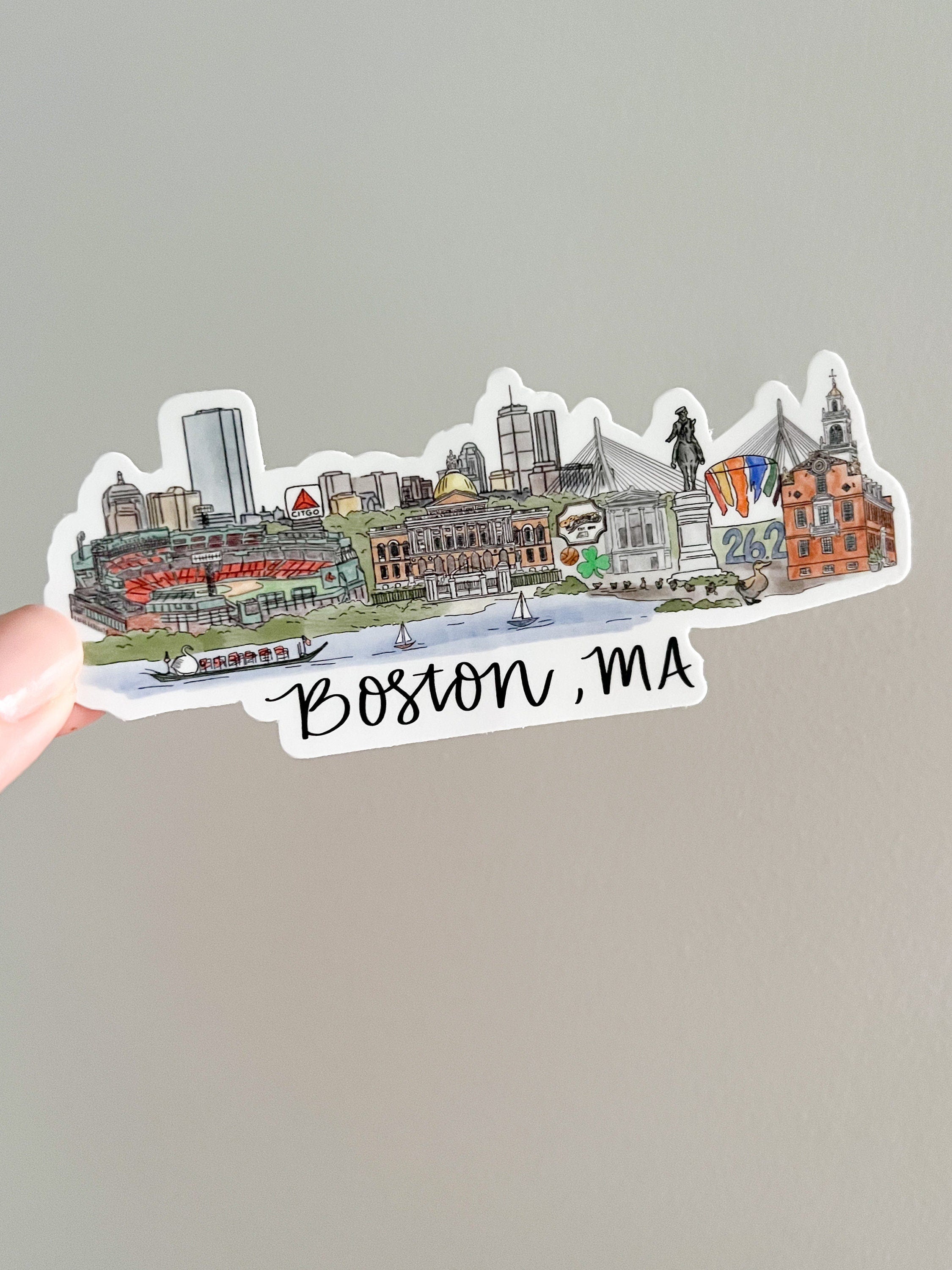 Boston, MA Massachusetts Skyline/landmark sticker - Fenway park - Celt ...