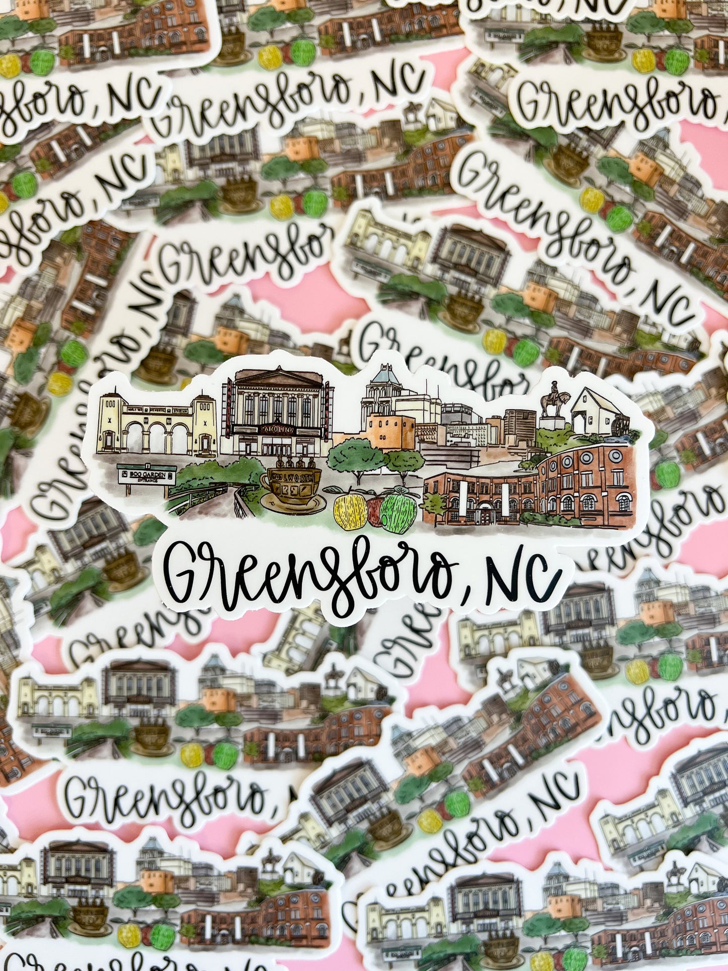 Greensboro, NC North Carolina Skyline/landmark sticker