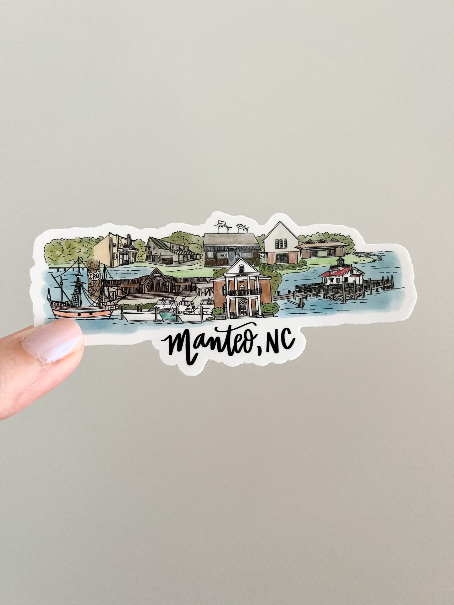 Manteo - Outer Banks NC Skyline sticker
