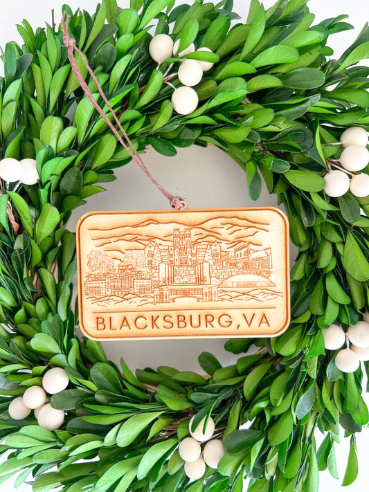 Blacksburg Virginia (Virginia tech) wooden ornament - VT - Hokies - College ornament