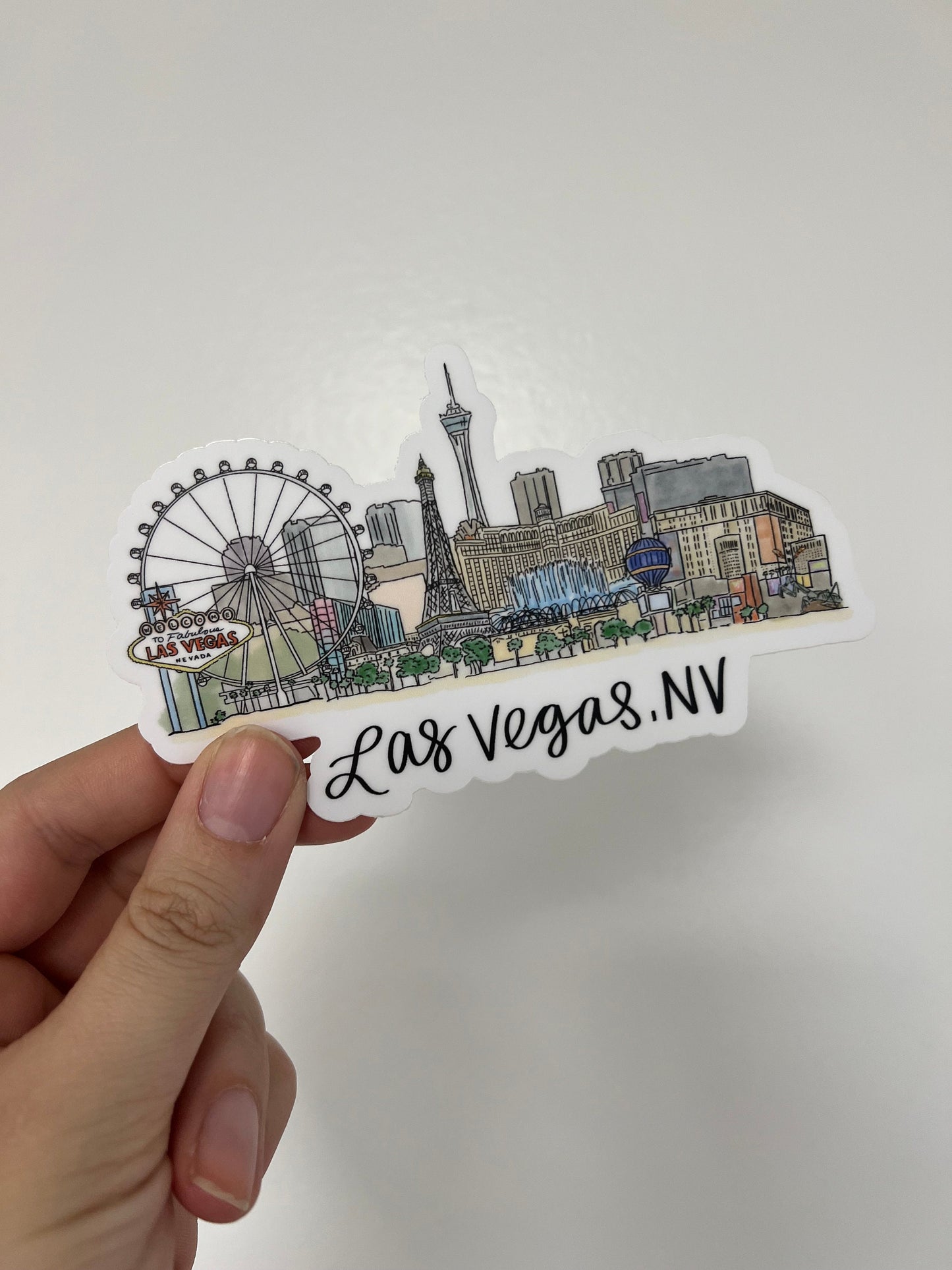 Las Vegas, NV (Nevada) Skyline sticker - Travel Sticker - Bachelorette Party Gift - Wedding Gift