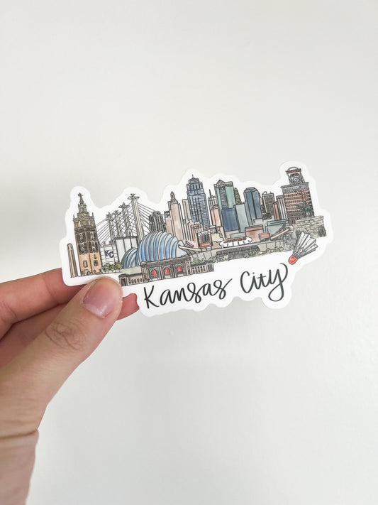 Kansas City Skyline Sticker, Missouri ,chiefs, royals ,Kansas