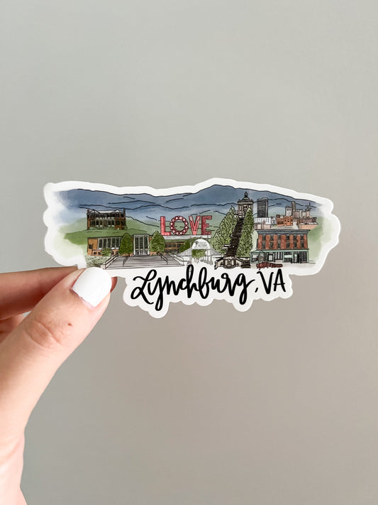 Lynchburg, VA Skyline Sticker