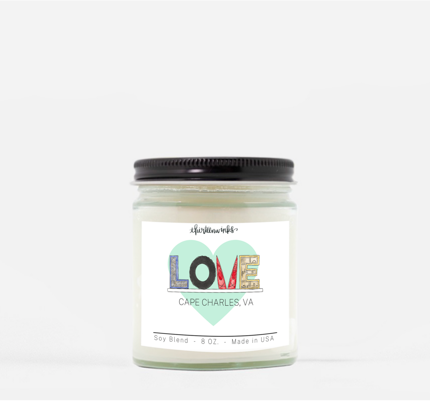 LOVE Cape Charles, Virginia candle