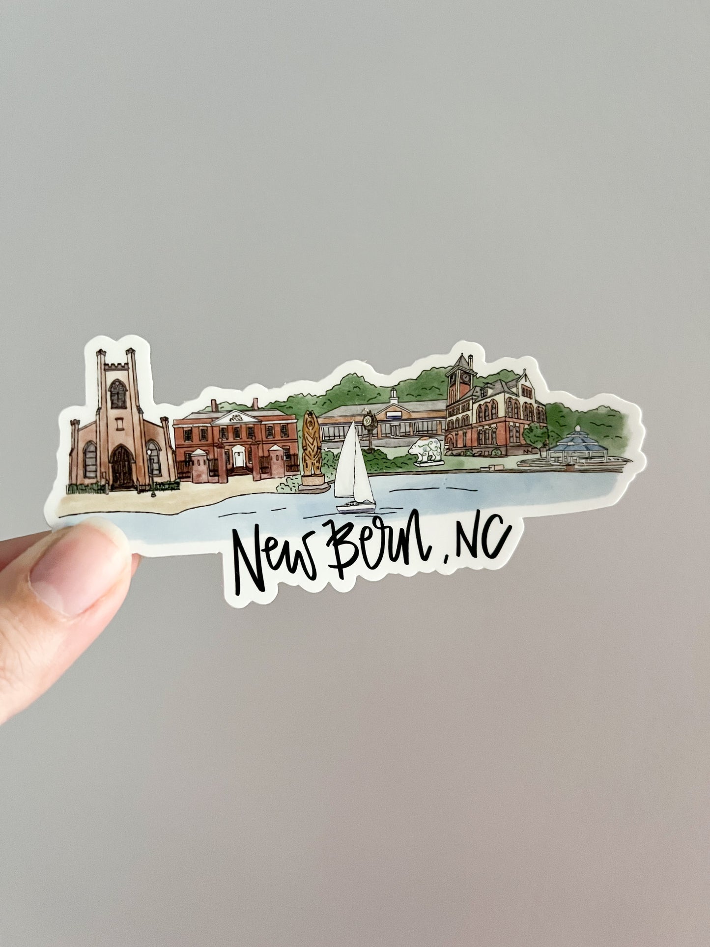 New Bern,  North Carolina Skyline sticker