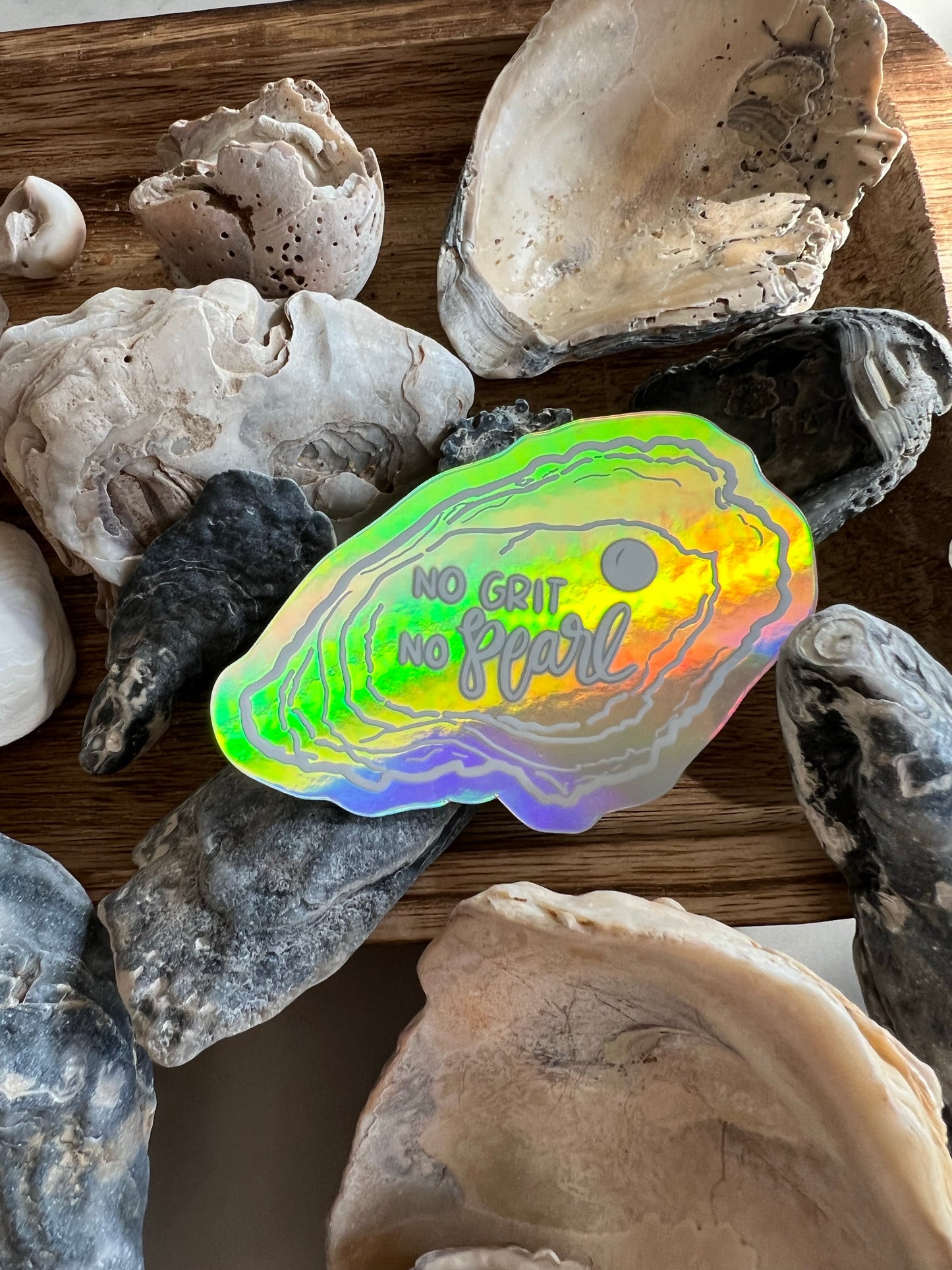 Oyster holographic sticker